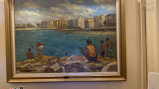 لوحة-لشاطئ-اسكندرية-قديما-داخل-فندق-سان-جيوفانى