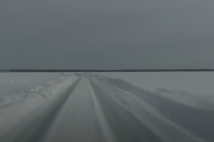 Ice road in Estonia
