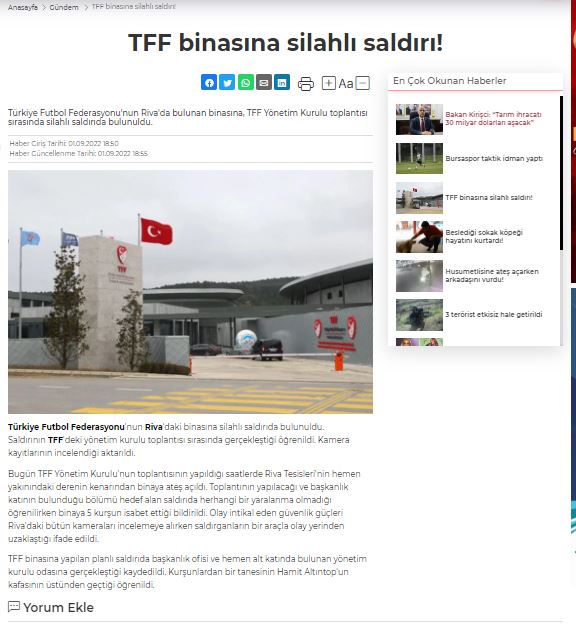 الاتحاد التركي يتعرض لهجوم
