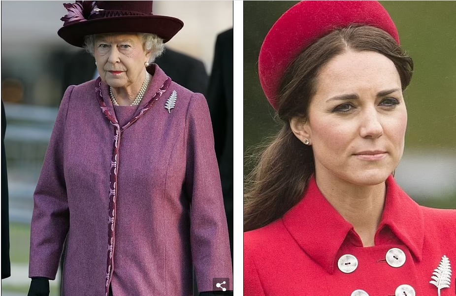 الملكة تهدي كيت بروش الماس الخاص بها