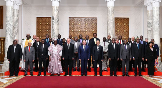 الرئيس السيسي يستقبل رؤساء المحاكم الدستورية والعليا الأفارقة (1)