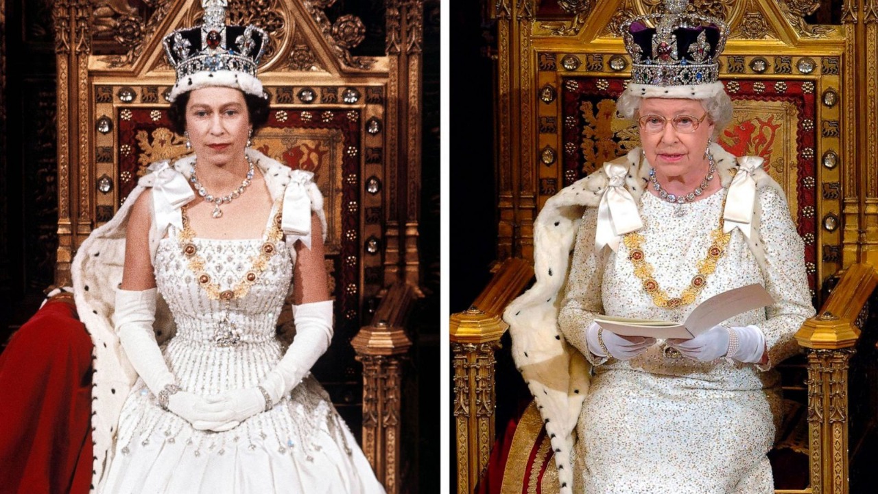 الملكة إليزابيث على العرش