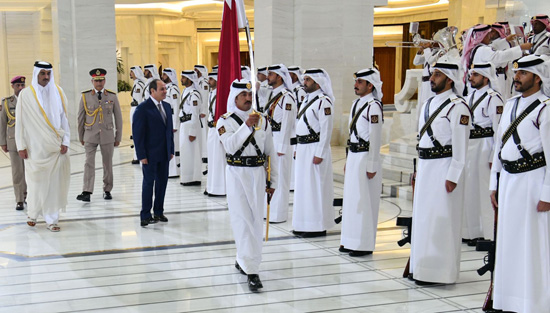 استقبال الرئيس السيسي فى قطر