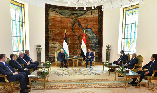 الرئيس السيسى يستقبل نظيره الفلسطينى بقصر الاتحادية (1)