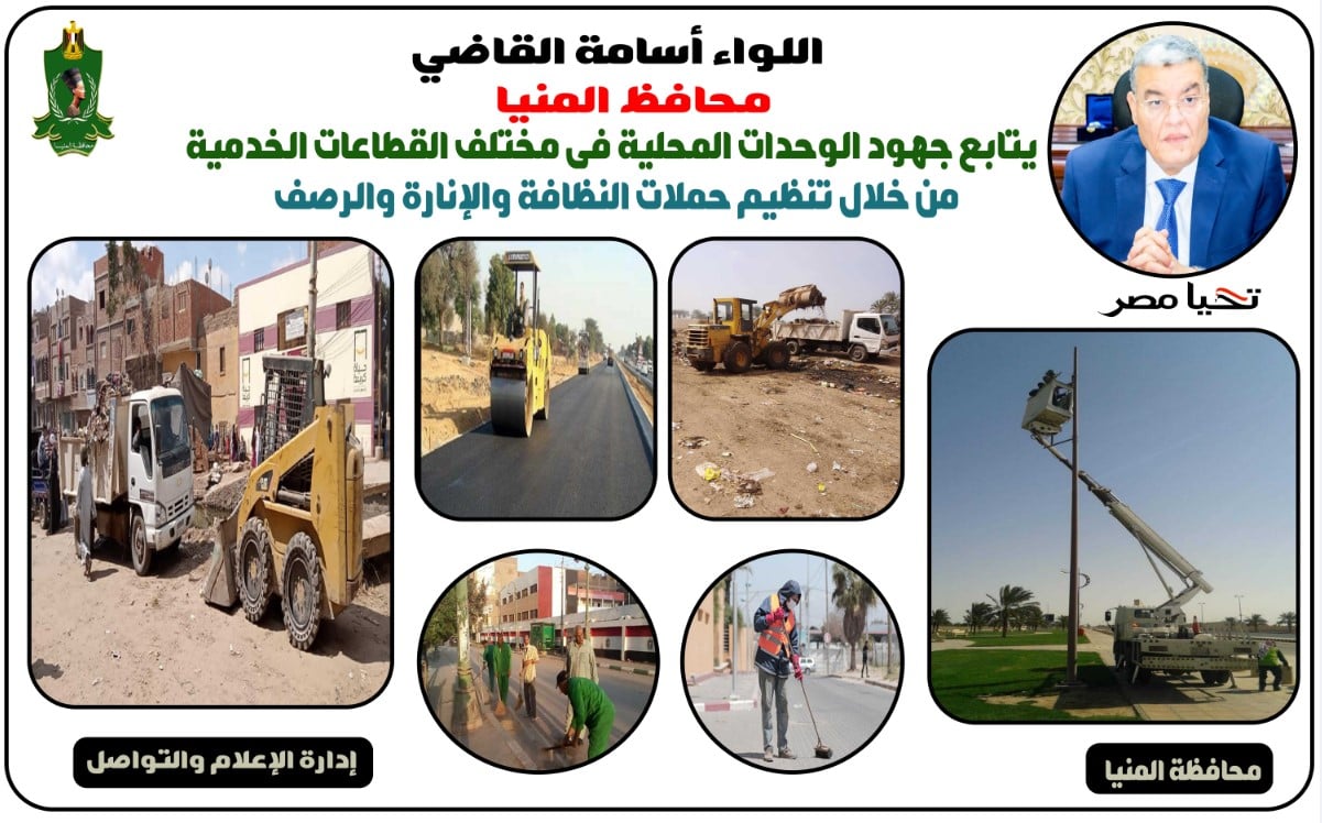 حافظ المنيا يتابع جهود الوحدات المحلية في مختلف القطاعات الخدمية (5)