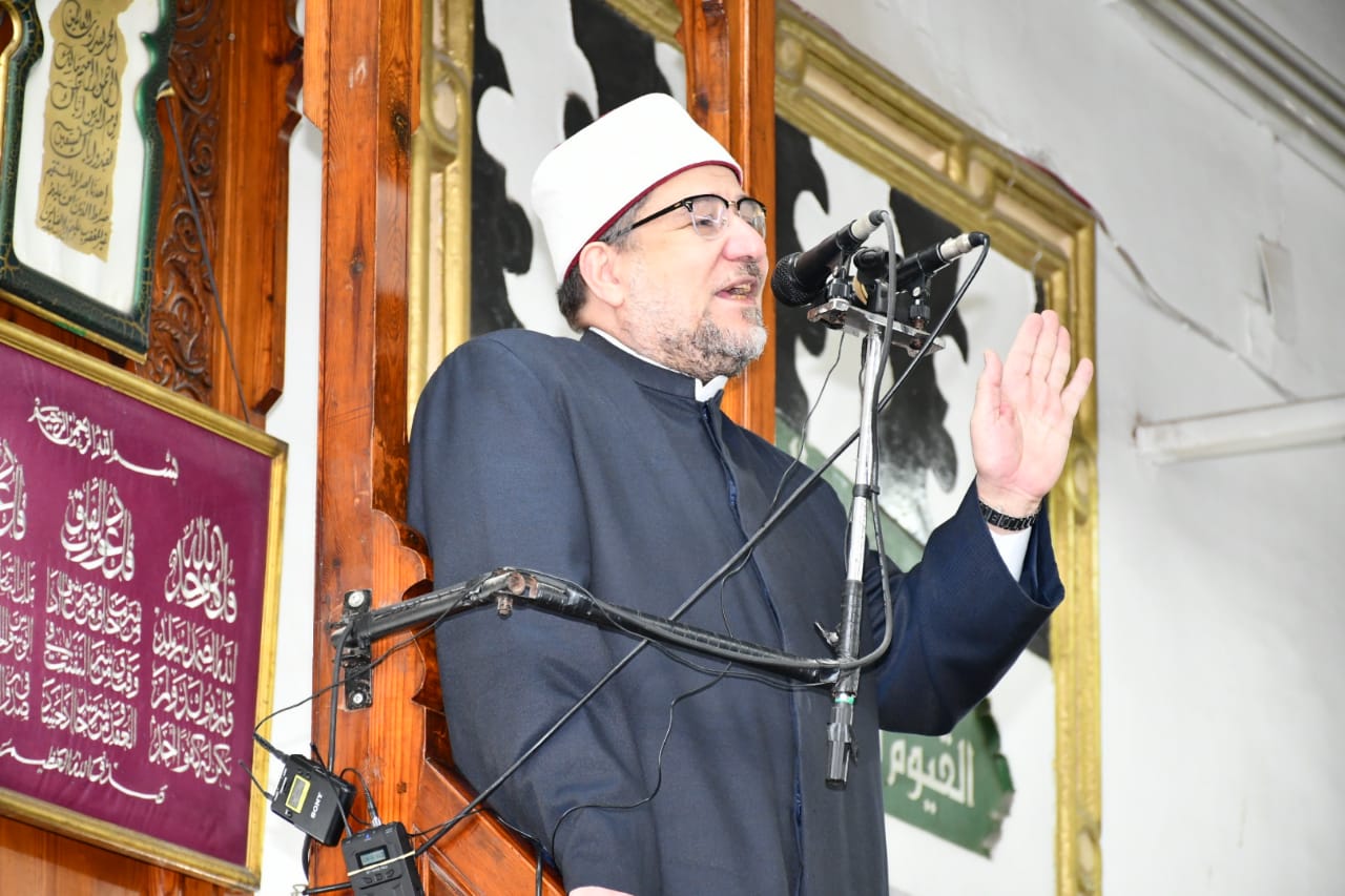 الدكتور محمد مختار جمعة وزير الأوقاف خلال خطبة الجمعة
