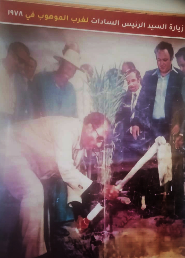 President Sadat planting the date palm in West El Mohoub