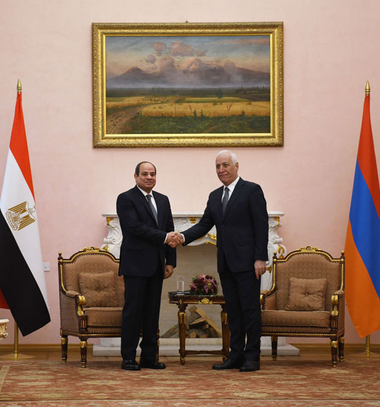 الرئيس عبد الفتاح السيسى مع فاهاجن خاتشاتوريان رئيس جمهورية أرمينيا (4)