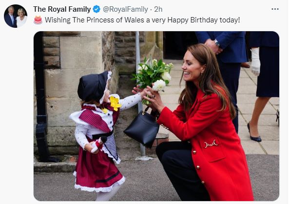 العائلة المالكة تهنئ كيت بعدي ميلادها