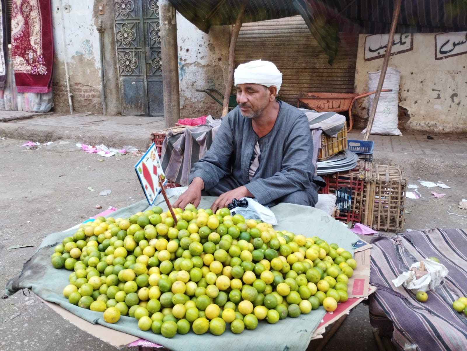 كفيف يبيع الخضراوات والليمون في أسواق قنا (3)