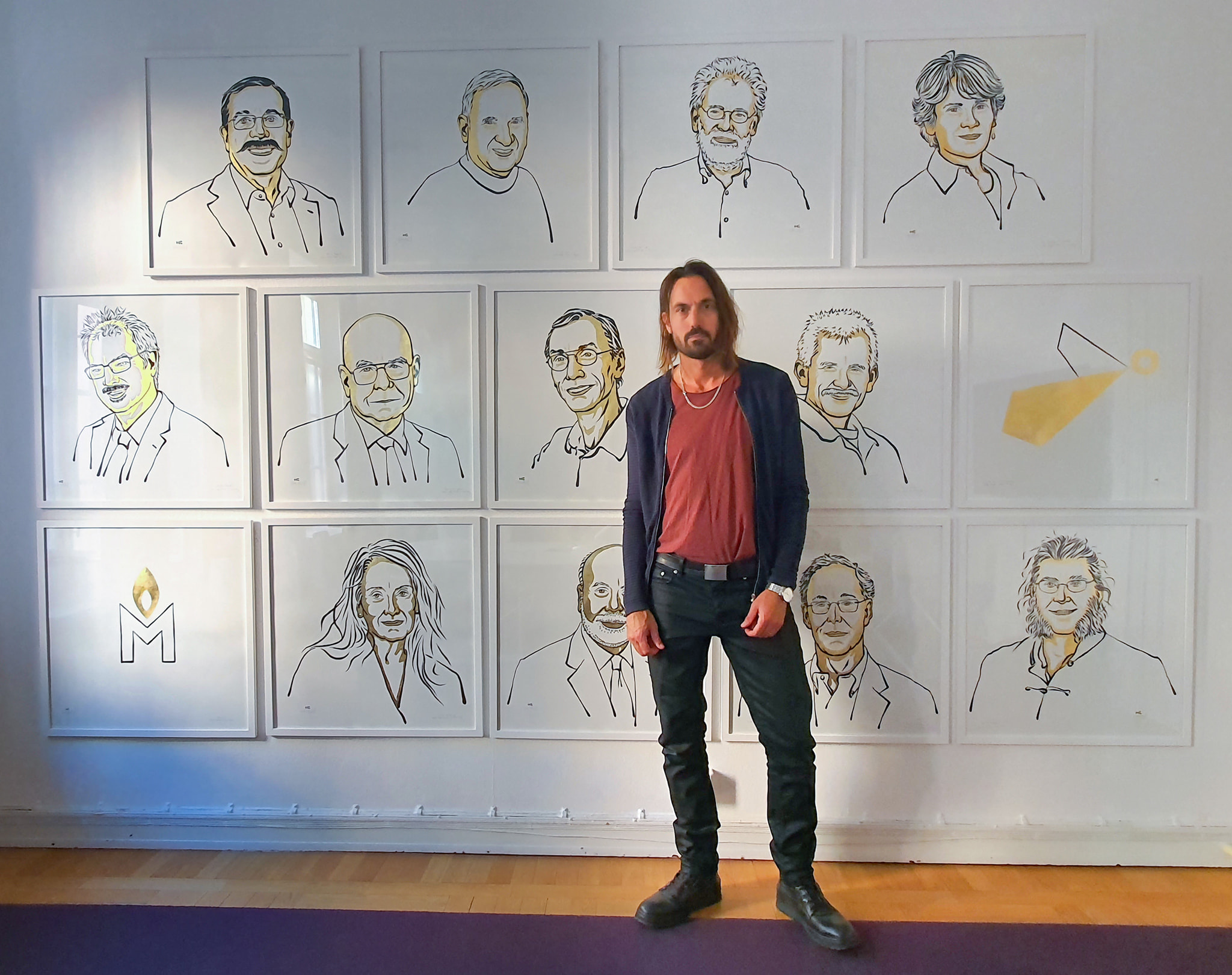 نيكلاس المهيد رسام بورتريهات الفائزون بجوائز نوبل
