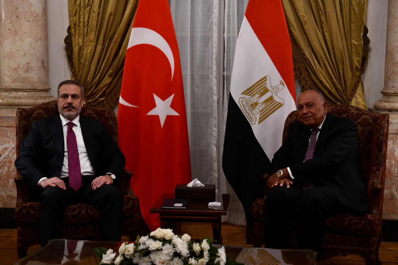 وزير الخارجية يستقبل نظيره التركى فى قصر التحرير (3)