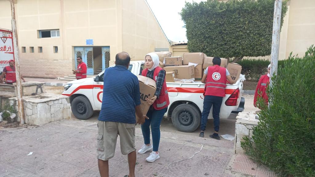 استمرار تدفق المساعدات الإنسانية على مطار العريش (8)