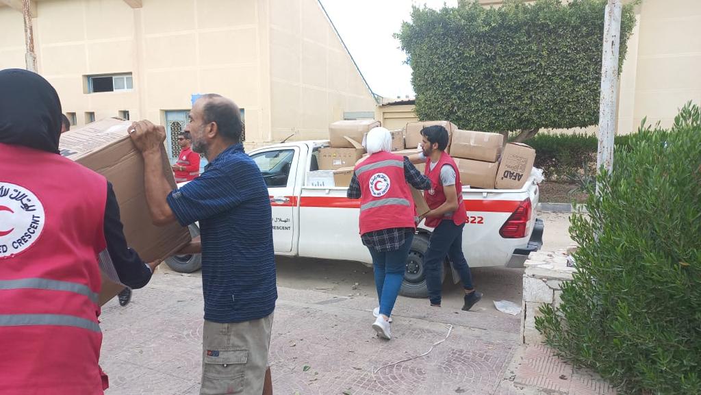 استمرار تدفق المساعدات الإنسانية على مطار العريش (2)