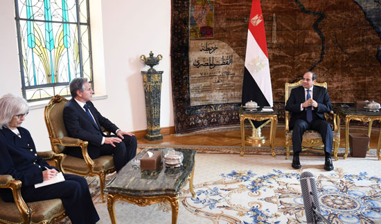 الرئيس السيسى مع وزير خارجية أمريكا (4)
