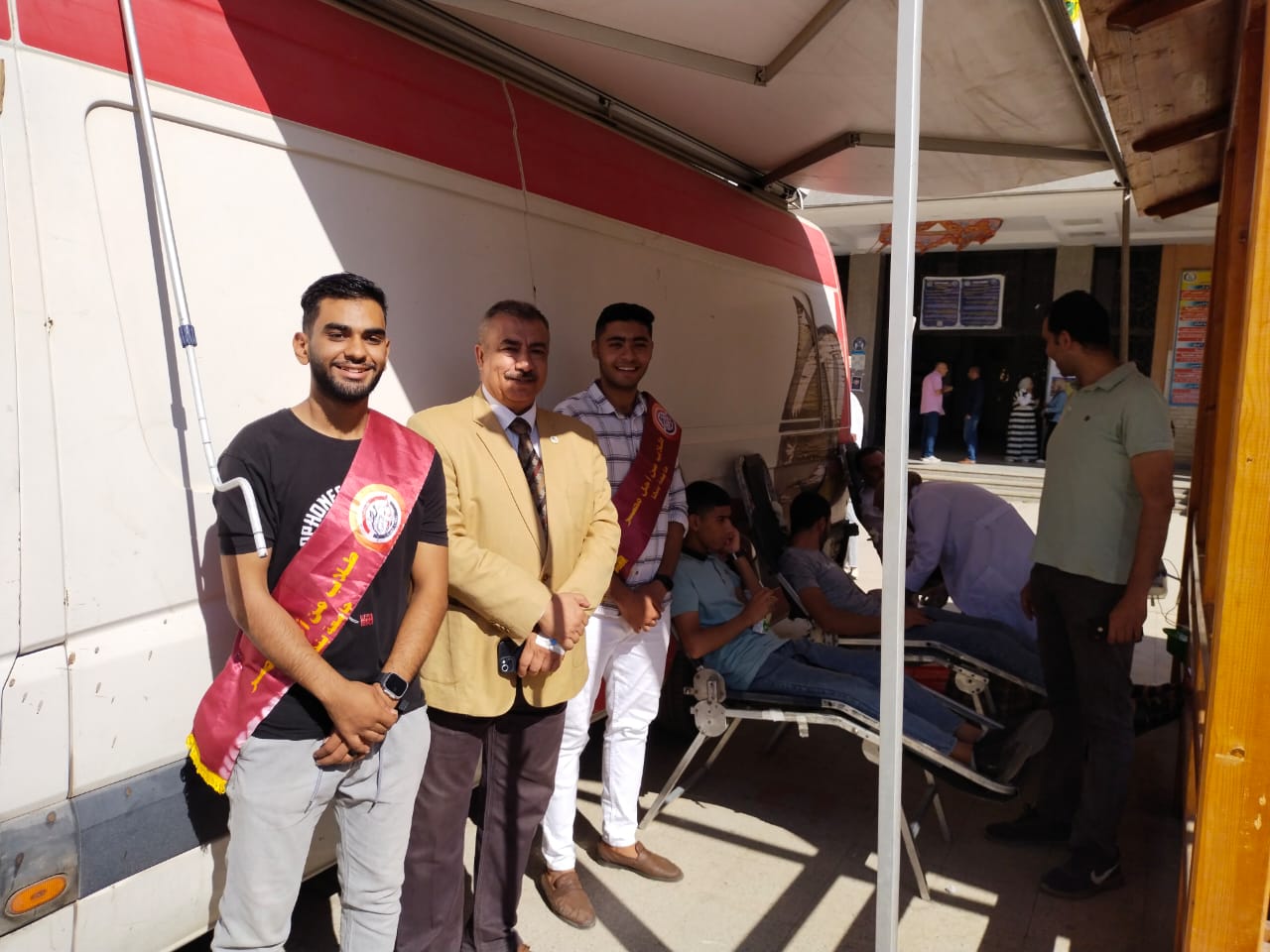 حمالة  التبرع بالدم لصالح الأشقاء الفلسطينيين بجامعة بنها