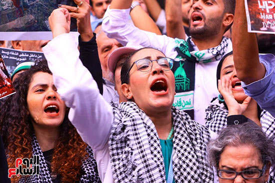 وقفة احتجاجيه تنديدا بجرائم الاحتلال الإسرائيلى على سلم نقابة الصحفيين (14)