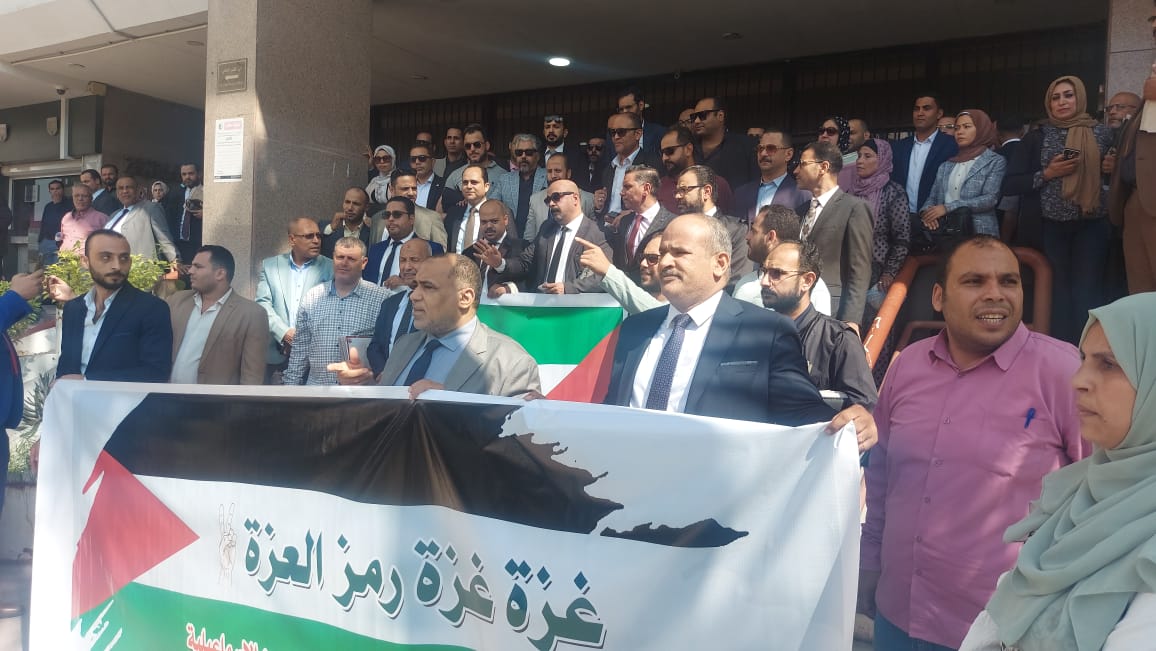 نقابة محامين الإسماعيلية تنظم وقفة تضامنية مع اهالى غزة  (4)