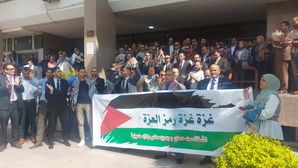 المحامين الإسماعيلية تنظم وقفة تضامنية مع اهالى غزة  (4)