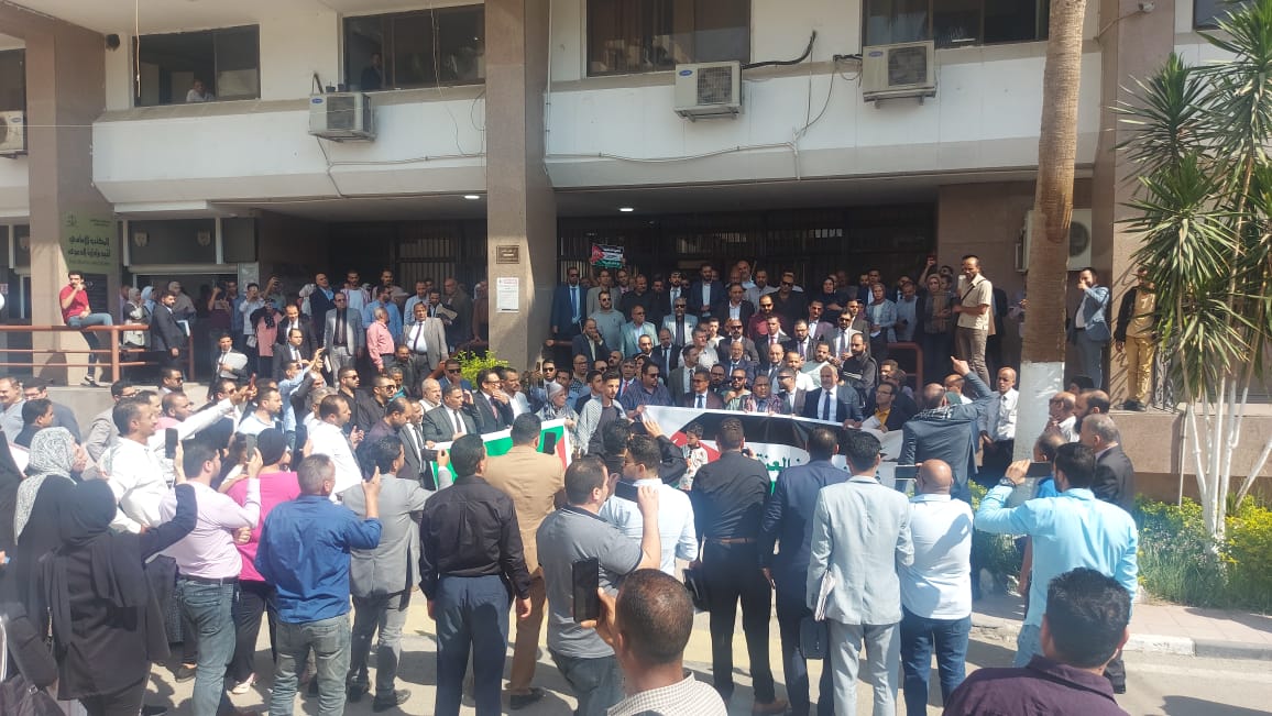 نقابة محامين الإسماعيلية تنظم وقفة تضامنية مع اهالى غزة  (5)
