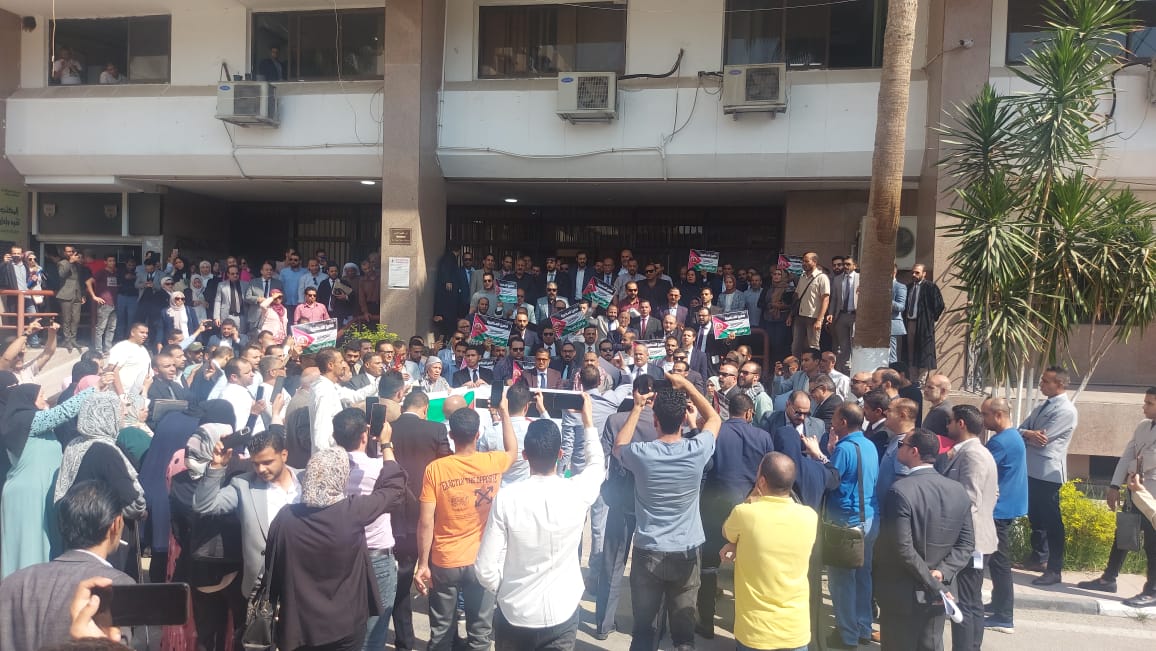 المحامين الإسماعيلية تنظم وقفة تضامنية مع اهالى غزة  (2)