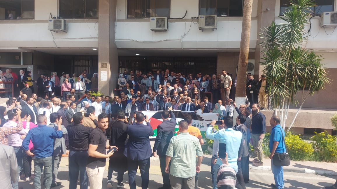 المحامين الإسماعيلية تنظم وقفة تضامنية مع اهالى غزة  (3)