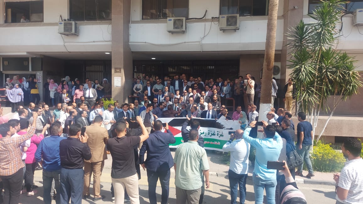 نقابة محامين الإسماعيلية تنظم وقفة تضامنية مع اهالى غزة  (2)
