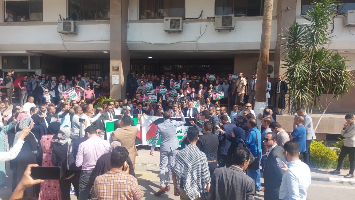 نقابة محامين الإسماعيلية تنظم وقفة تضامنية مع اهالى غزة  (1)