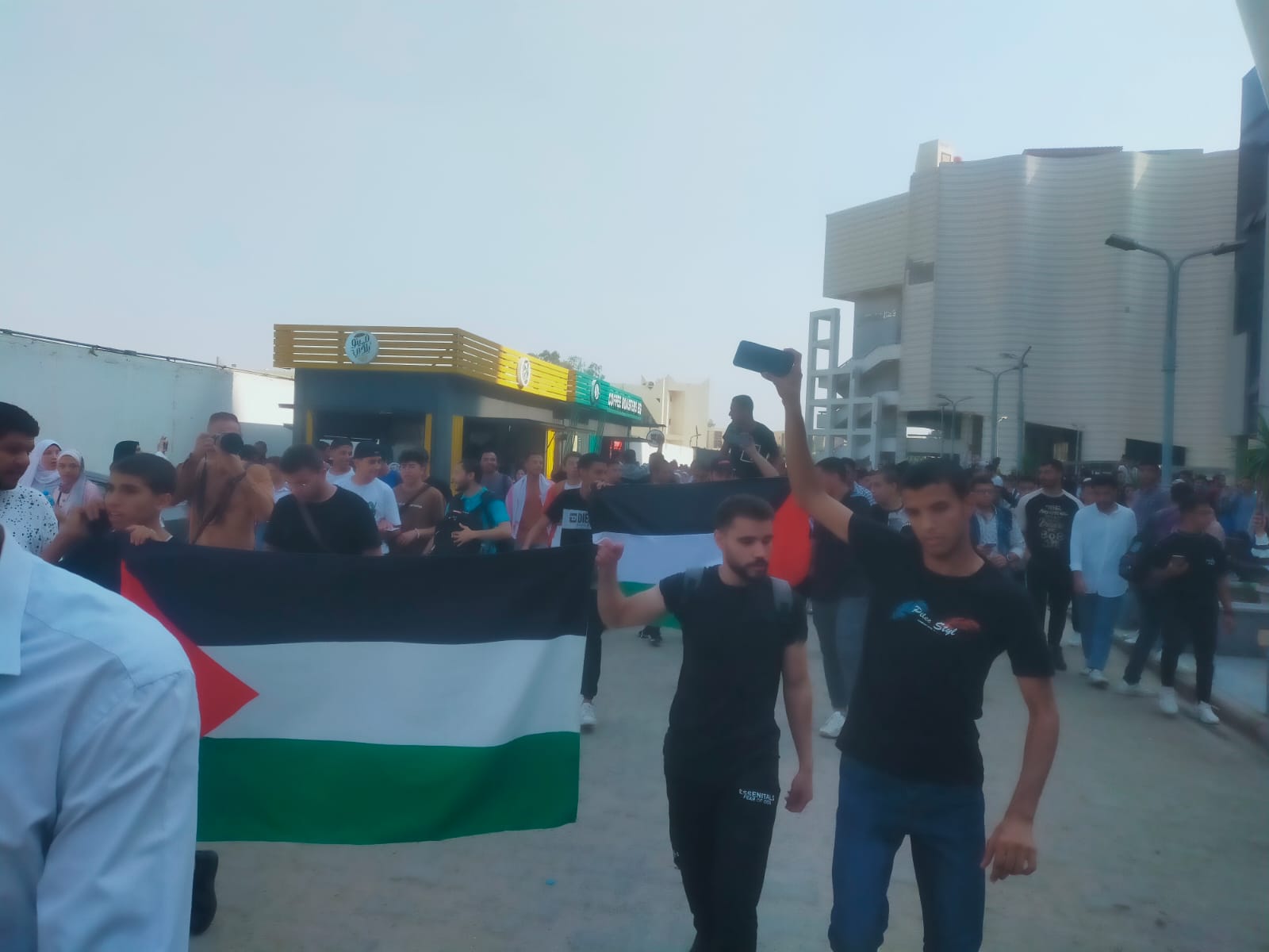 مسيرة للآلاف من طلاب جامعة عين شمس للتنديد بالعدوان الإسرائيلى (16)