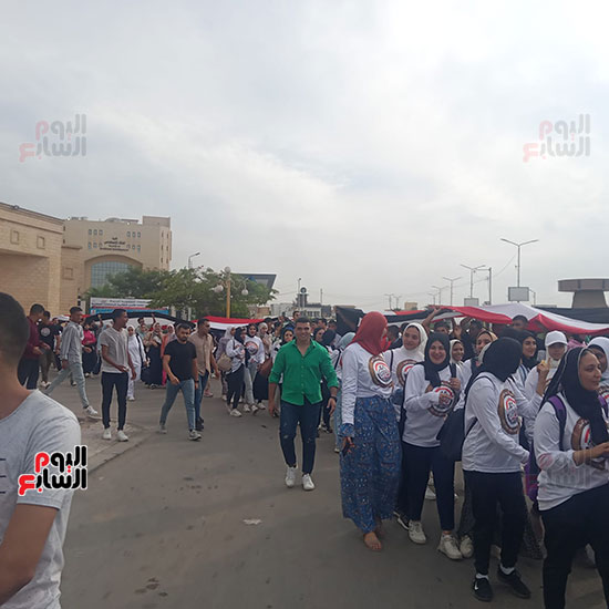 مسيرة لطلاب جامعة كفر الشيخ للاحتفال بنصر أكتوبر  (1)