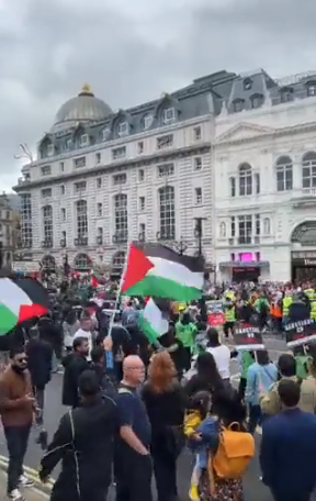 أعلام فلسطين ترفرف في شوارع لندن