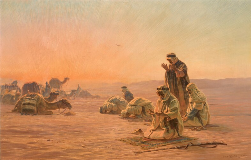 لوحة الصلاة فى الصحراء