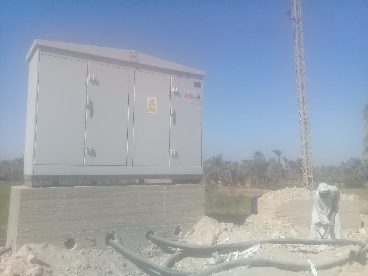 توصيل وحدة كهرباء محولات كهرباء الحليلية التابعة لقرية الحلة
