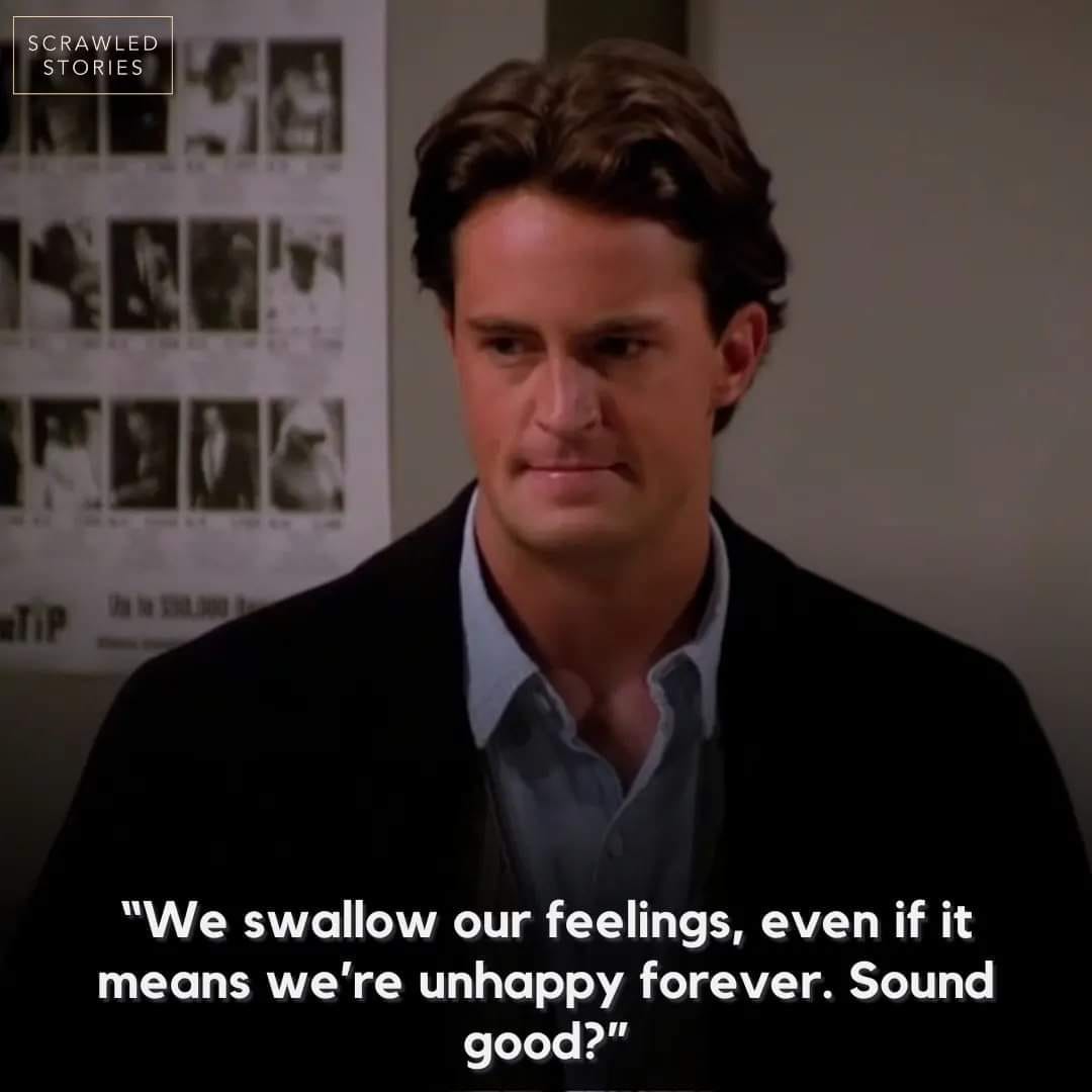 مشهد من مسلسل فريندز عن كتمان المشاعر