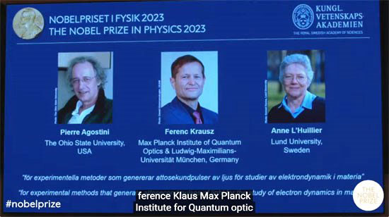 الفائزون بجائزة نوبل فى الفيزياء 2023