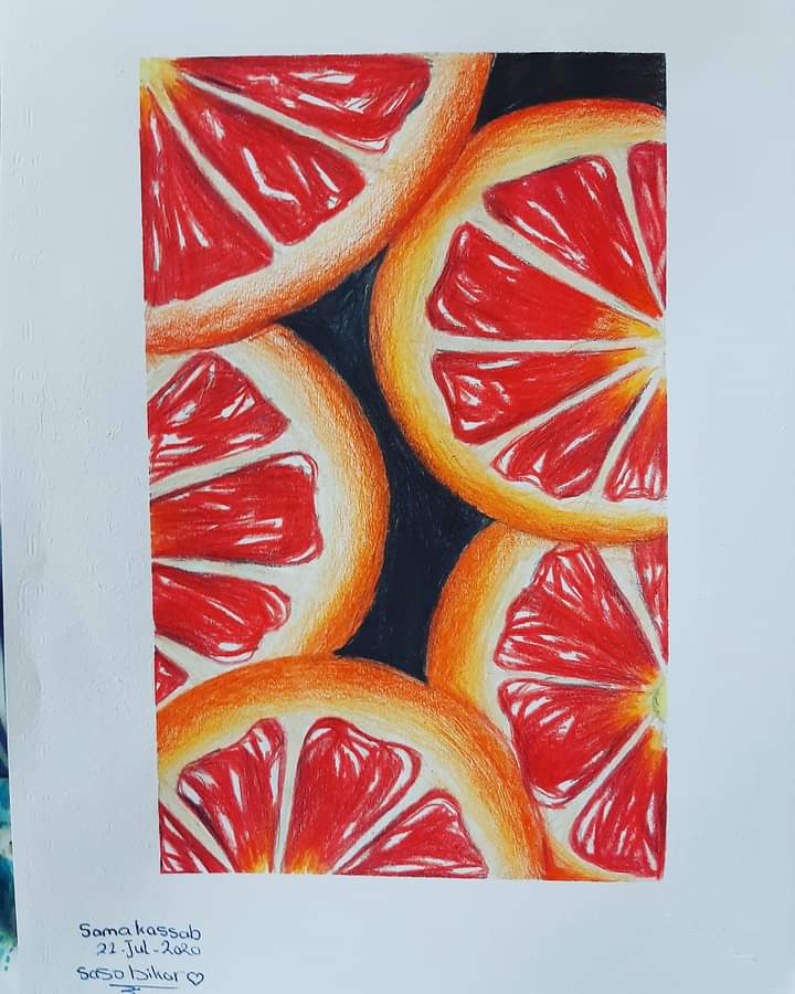 رسمه لبرتقال أحمر اللون