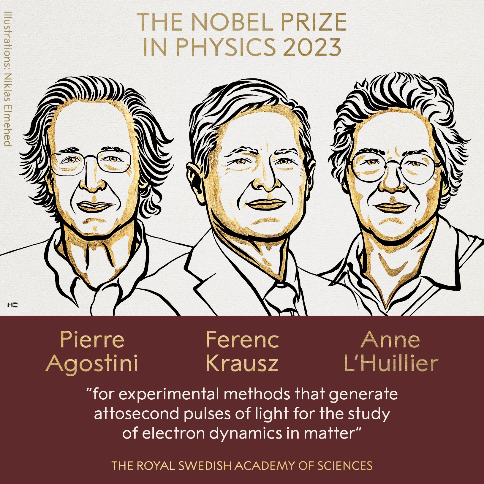 فوز ثلاثة علماء بجائزة نوبل فى الفيزياء لعام 2023
