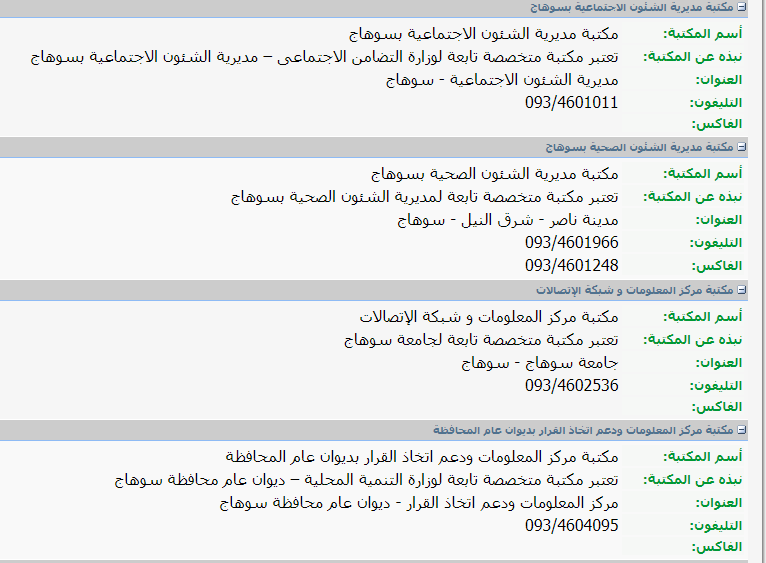 مواقع وعناوين المكتبات العامة بمحافظة سوهاج (8)