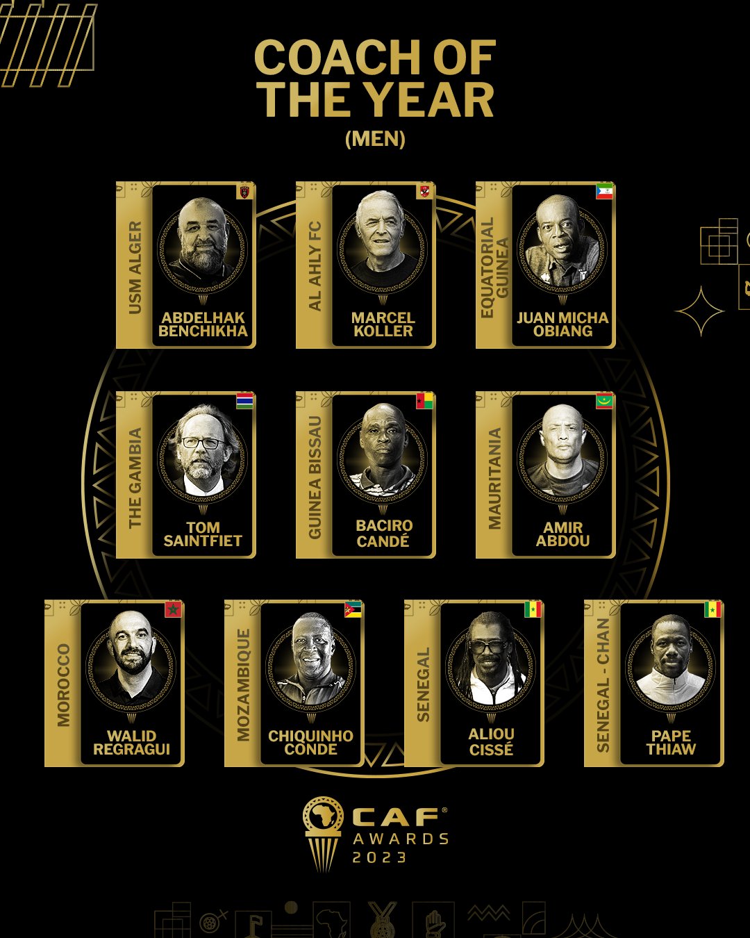 قائمة المدربين المرشحين لجائزة أفضل مدرب في أفريقيا