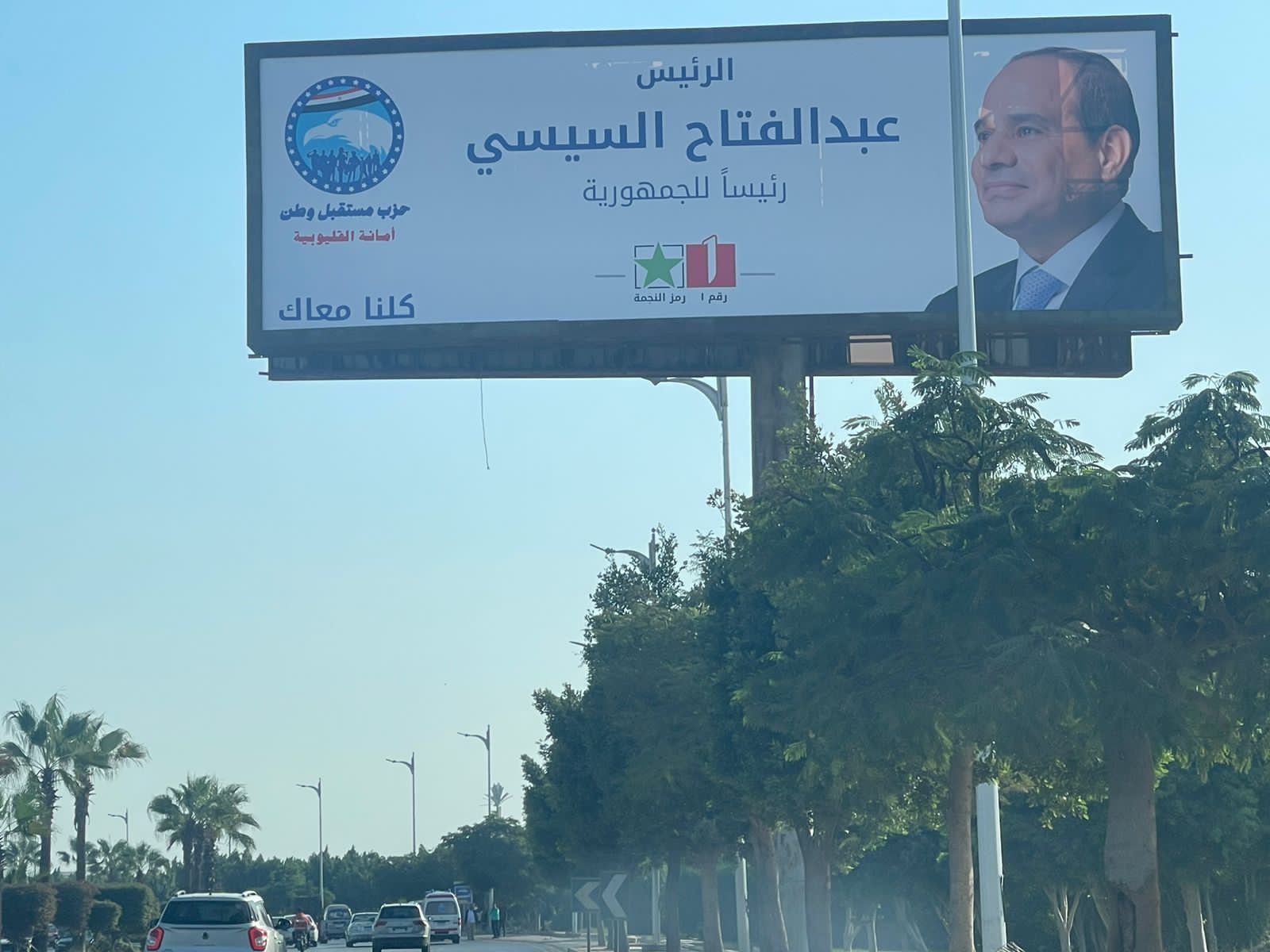 تركيب لافتات دعاية انتخابات الرئاسة للمرشح عبد الفتاح السيسي بالقليوبية (3)