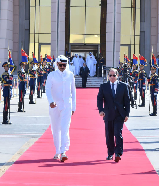 استقبال الرئيس السيسى لأمير قطر