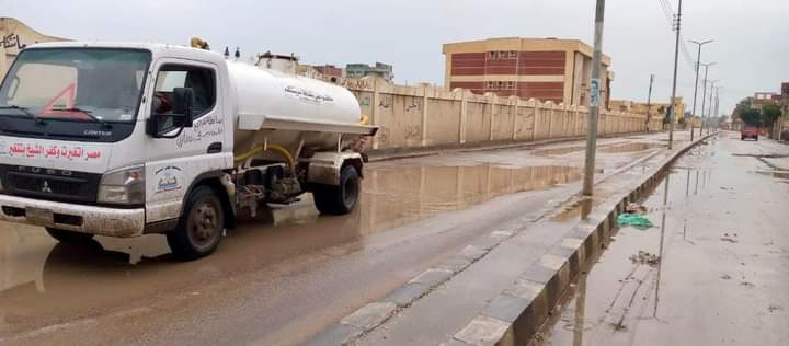 رفع مياه الامطار بقرى كفر الشيخ