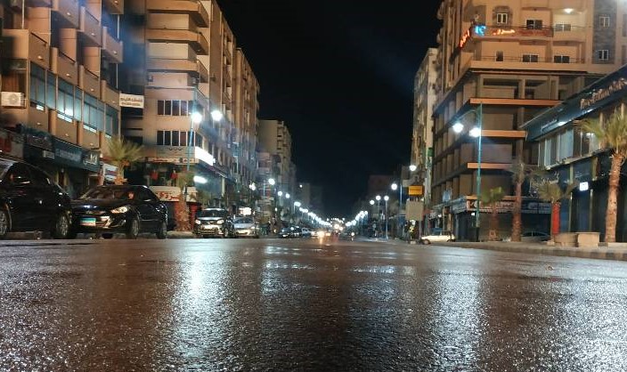 الامطار تغسل شوارع مطروح في الشتاء