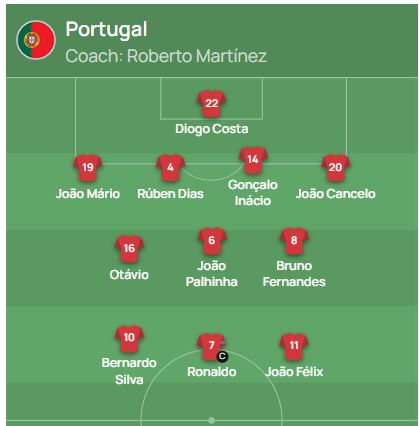 تشكيل منتخب البرتغال
