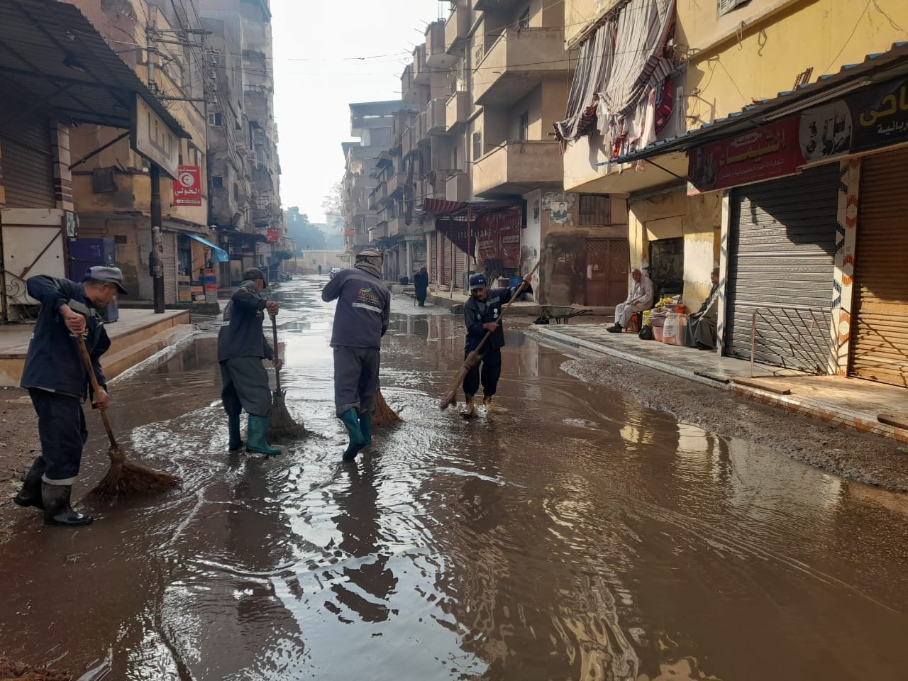 رفع مياه الأمطار بدسوق