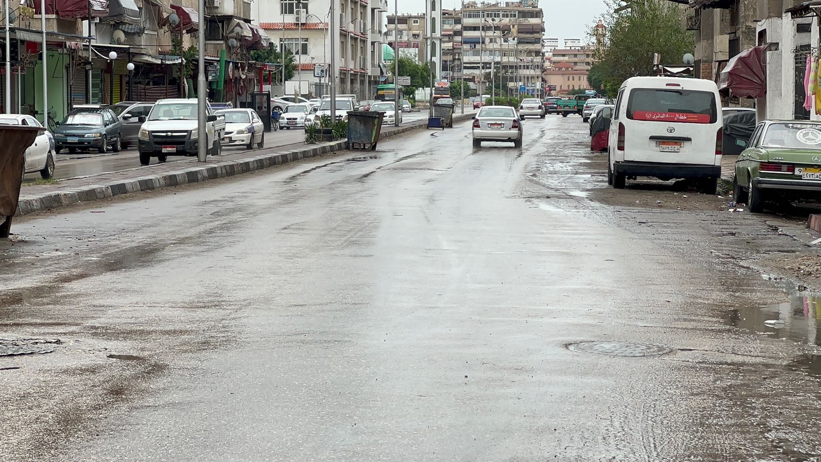 سقوط الأمطار في شوارع العرب ببورسعيد