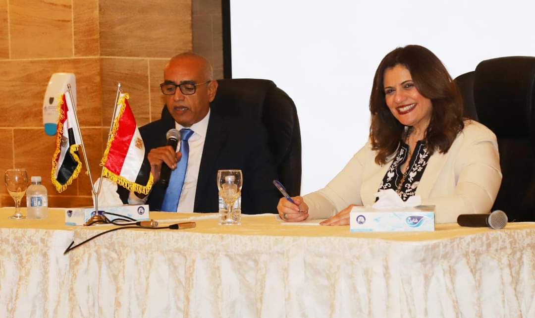 وزيرة الهجرة خلال اللقاء بالجالية المصرية بجدة