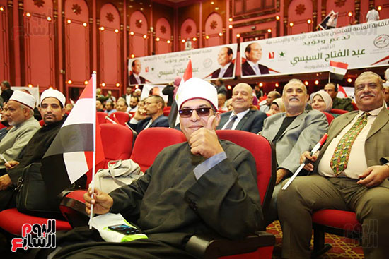 أعلام مصر مع الحاضرين تعبيرا عن دعم الرئيس السيسى