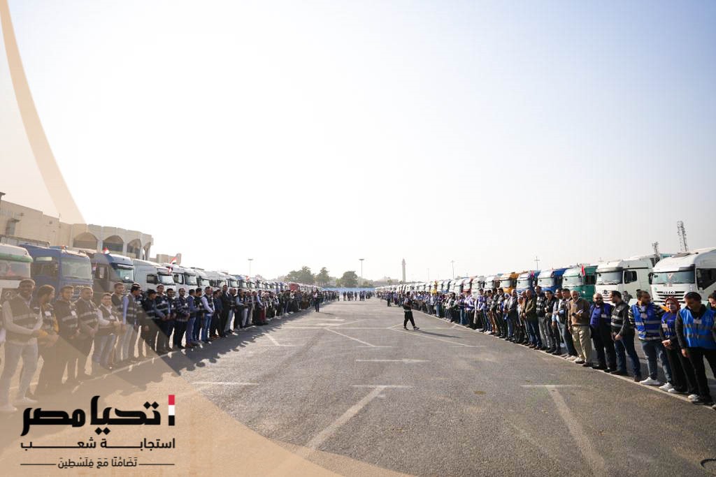 القوافل الاغاثية تستعد للانطلاق نحو اهالى غظة 