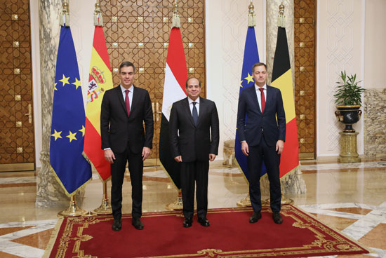 لقاء الرئيس عبد الفتاح السيسى ورئيس وزراء بلجيكا واسبانيا  (2)